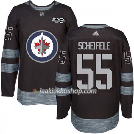 Miehille NHL Winnipeg Jets Pelipaita Mark Scheifele 55 1917-2017 100th Anniversary Adidas Musta Authentic